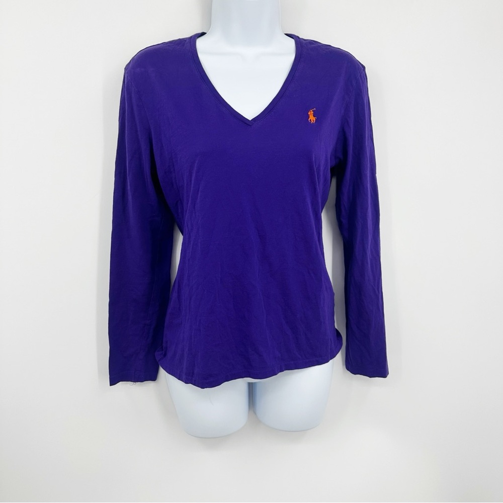 Polo Ralph Lauren Vintage Y2K Purple Long Sleeve Shirt Size Medium